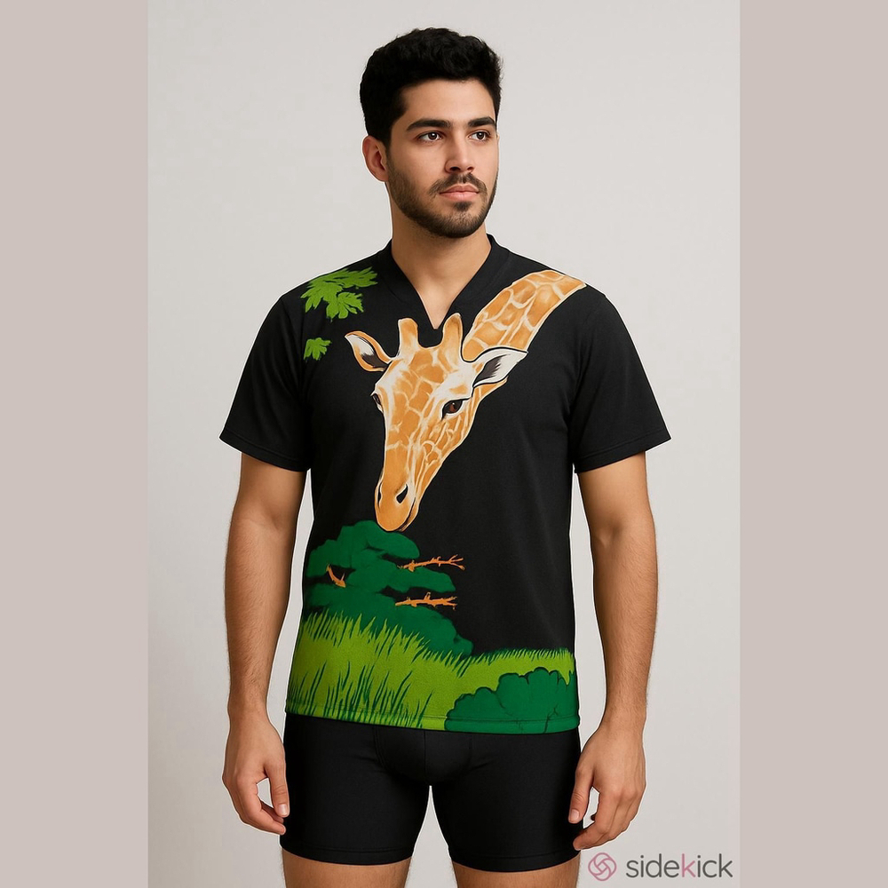 Schnaubelt Designer Vintage Giraffe All Over Cycling Top - Medium